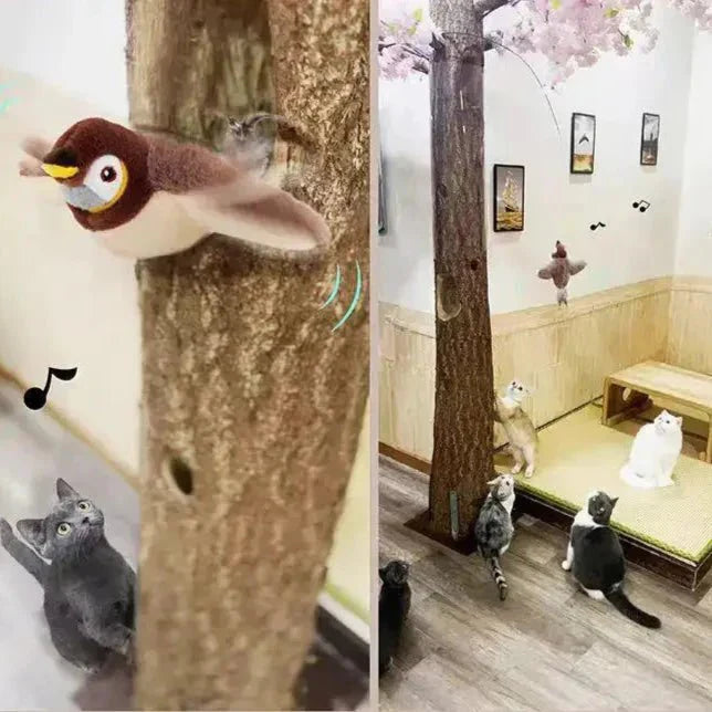 Jouets Interactifs Pour Chat - ChirpingFlappingBird™ - Marron