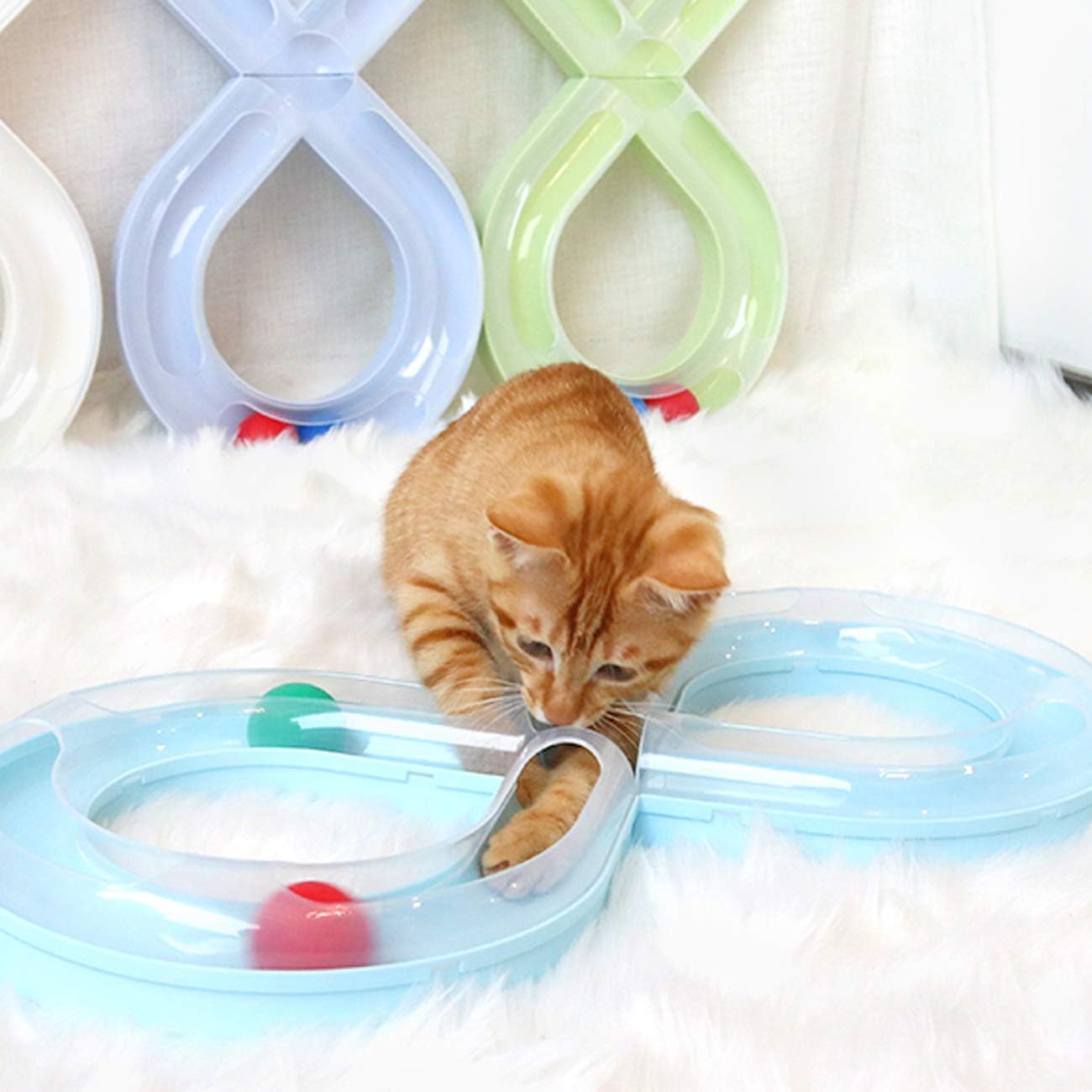 Jouets Interactifs Pour Chat - HouseholdTurntableTunnel™ - Bleu