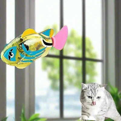 Jouet Interactif Chat  - CatchyFish™ - Jaune Poussin