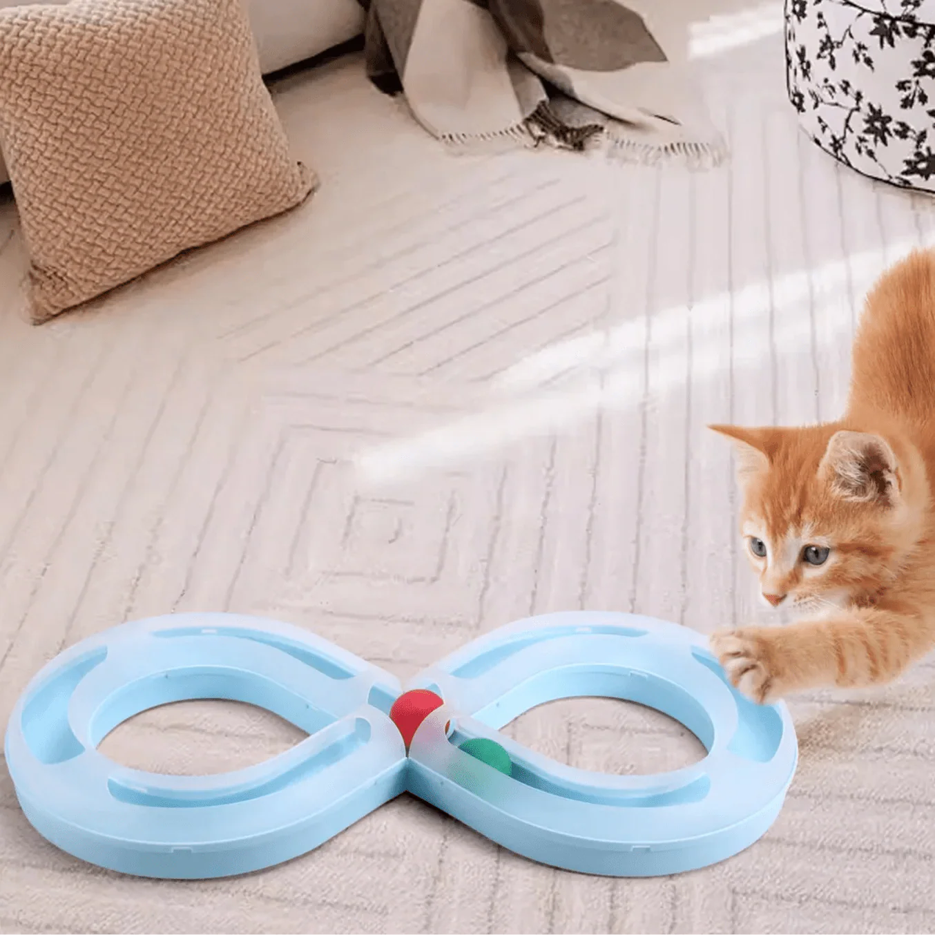 Jouets Interactifs Pour Chat - HouseholdTurntableTunnel™ - Bleu